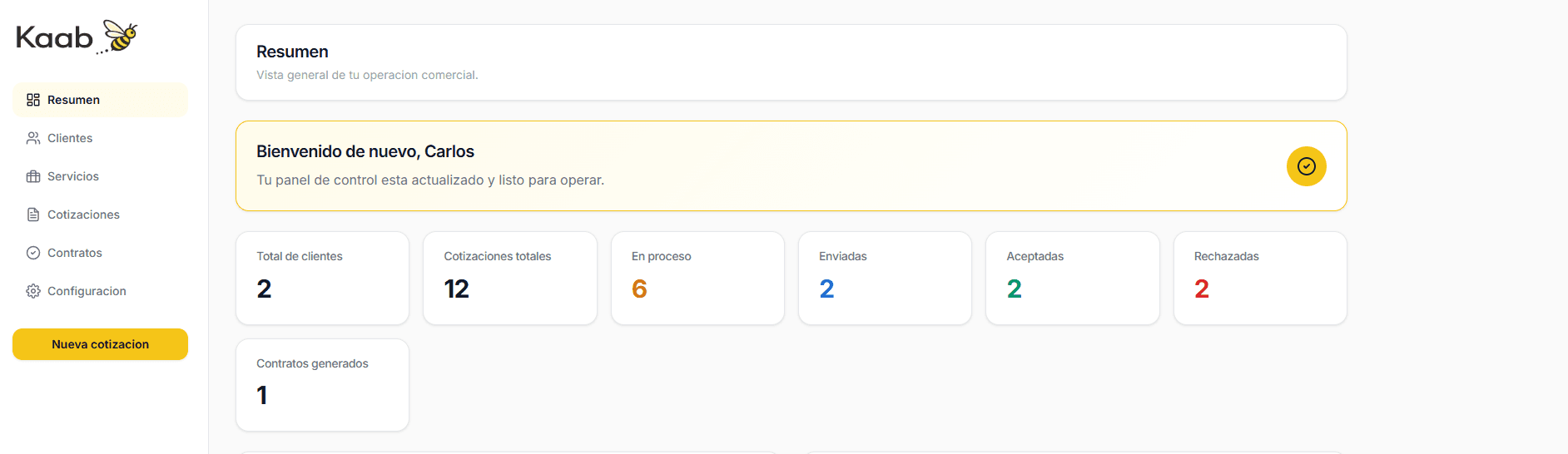 Kaab Dashboard